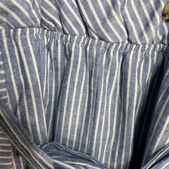 5āforā$25š„Purple Snow Nautical Striped Linen Blend Shorts Romper Large - Picture 3 of 6